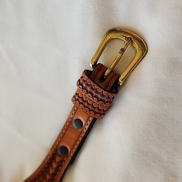 Men's Brown Leather Belt - Picture 5 of 7